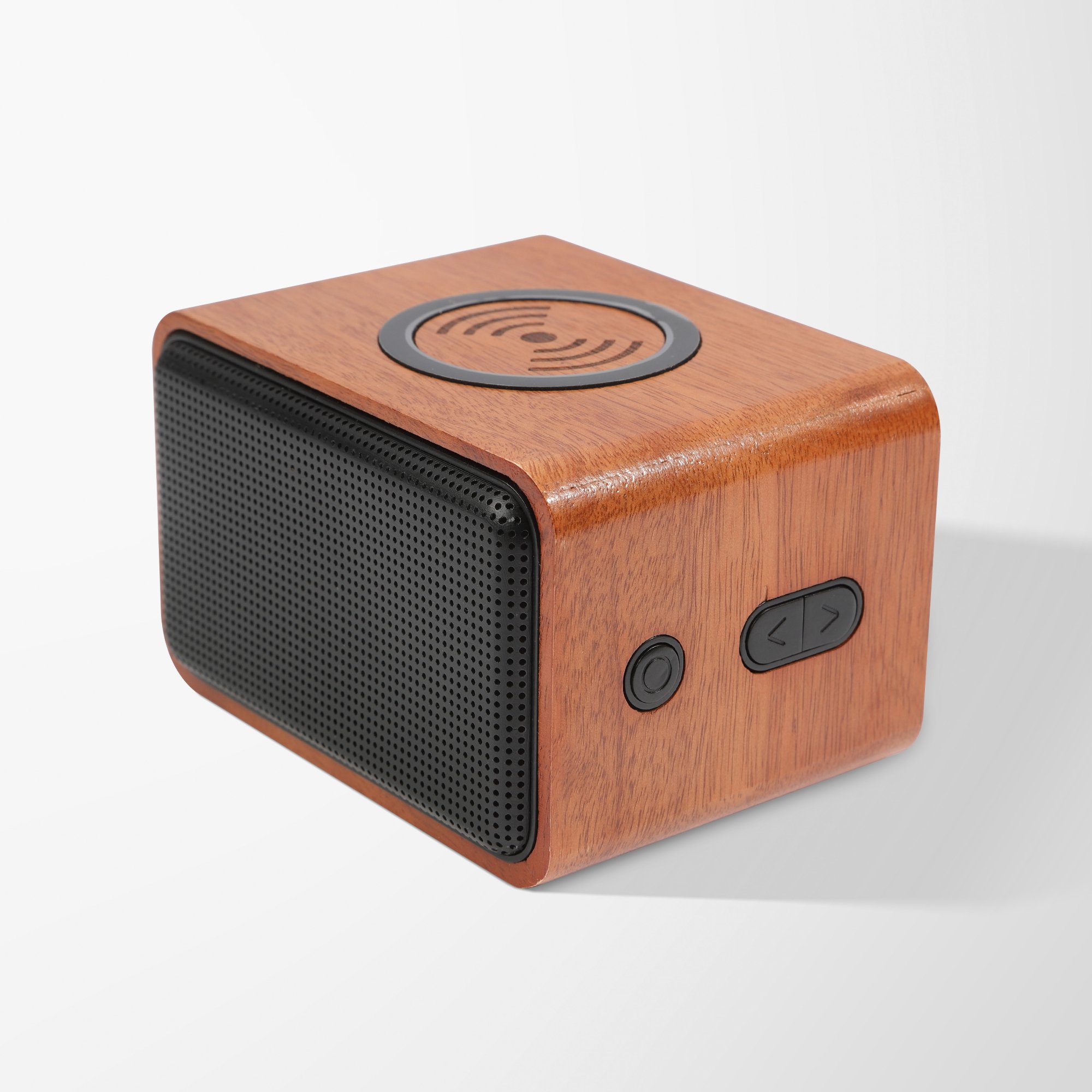 Custom Wood Bluetooth Speaker with Wireless Charging Pad | Pens.com