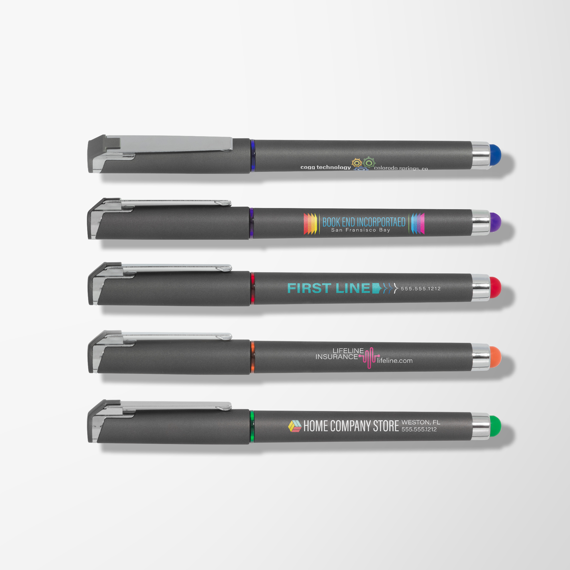 Promotional Full Color Soft Touch Accent Gel Stylus Pen | Pens.com