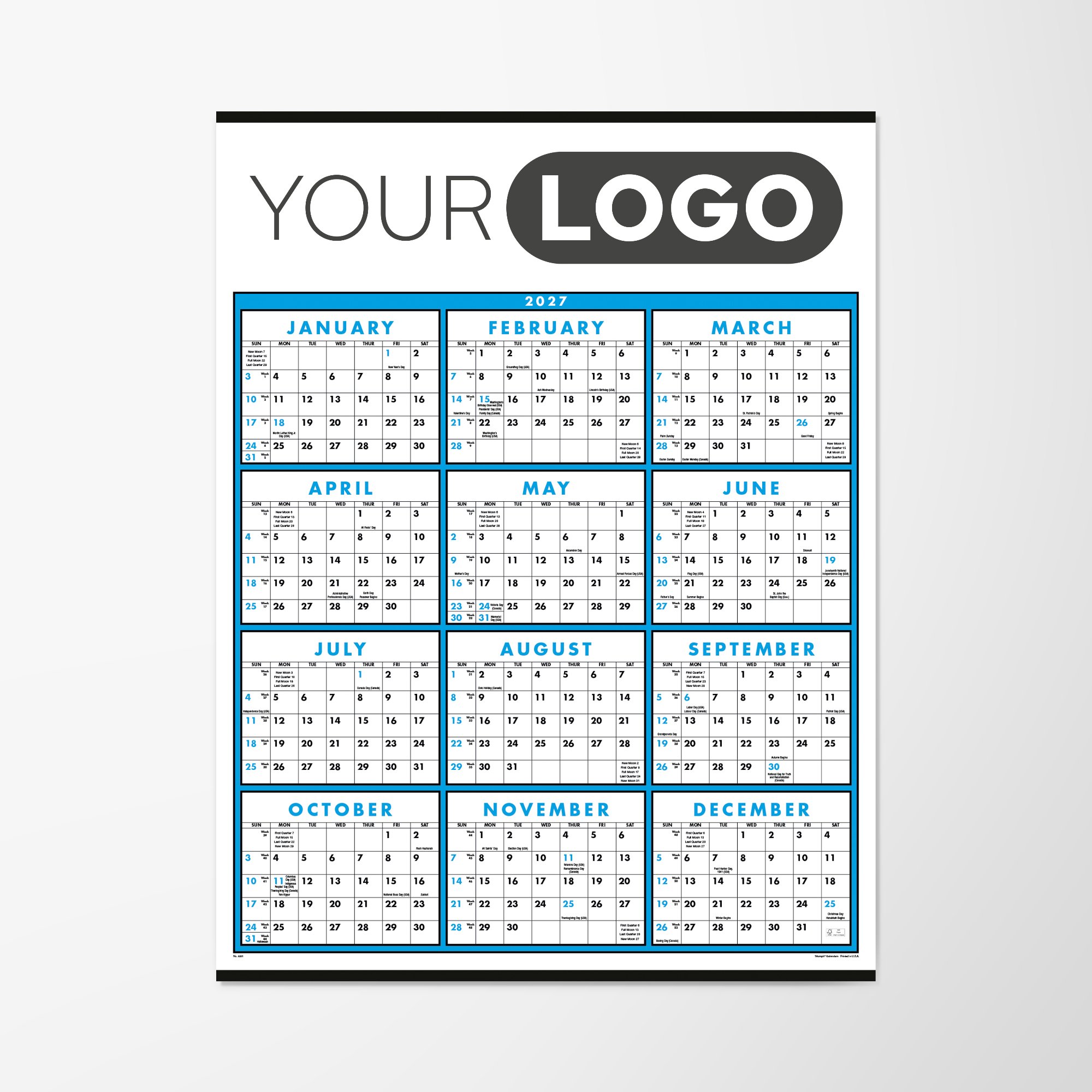 Custom Triumph® Span-A-Year Non-Laminated Calendar | Pens.com