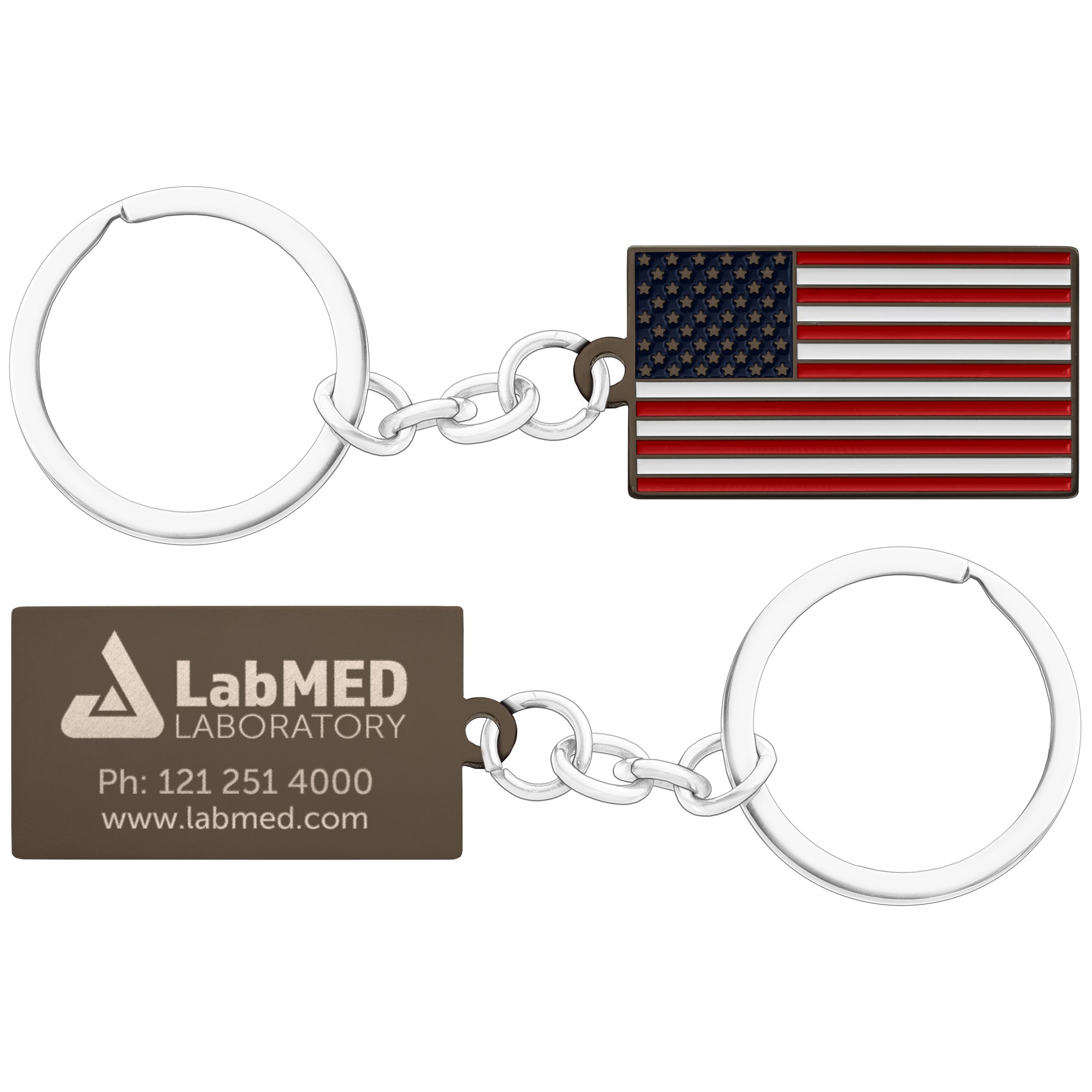 Letter & Initial Keychains American Flag