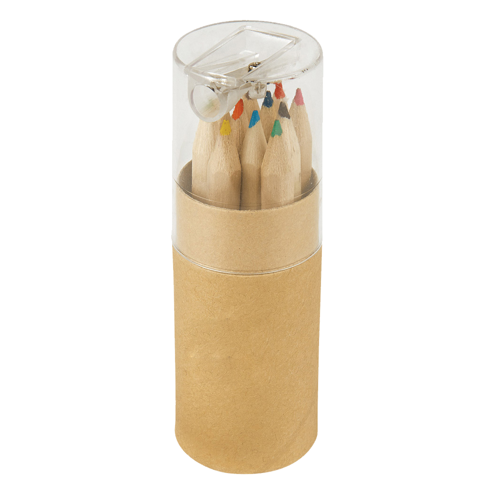 Mini Colored Pencil Kit - Set of 12 with Storage Tube and Sharpener