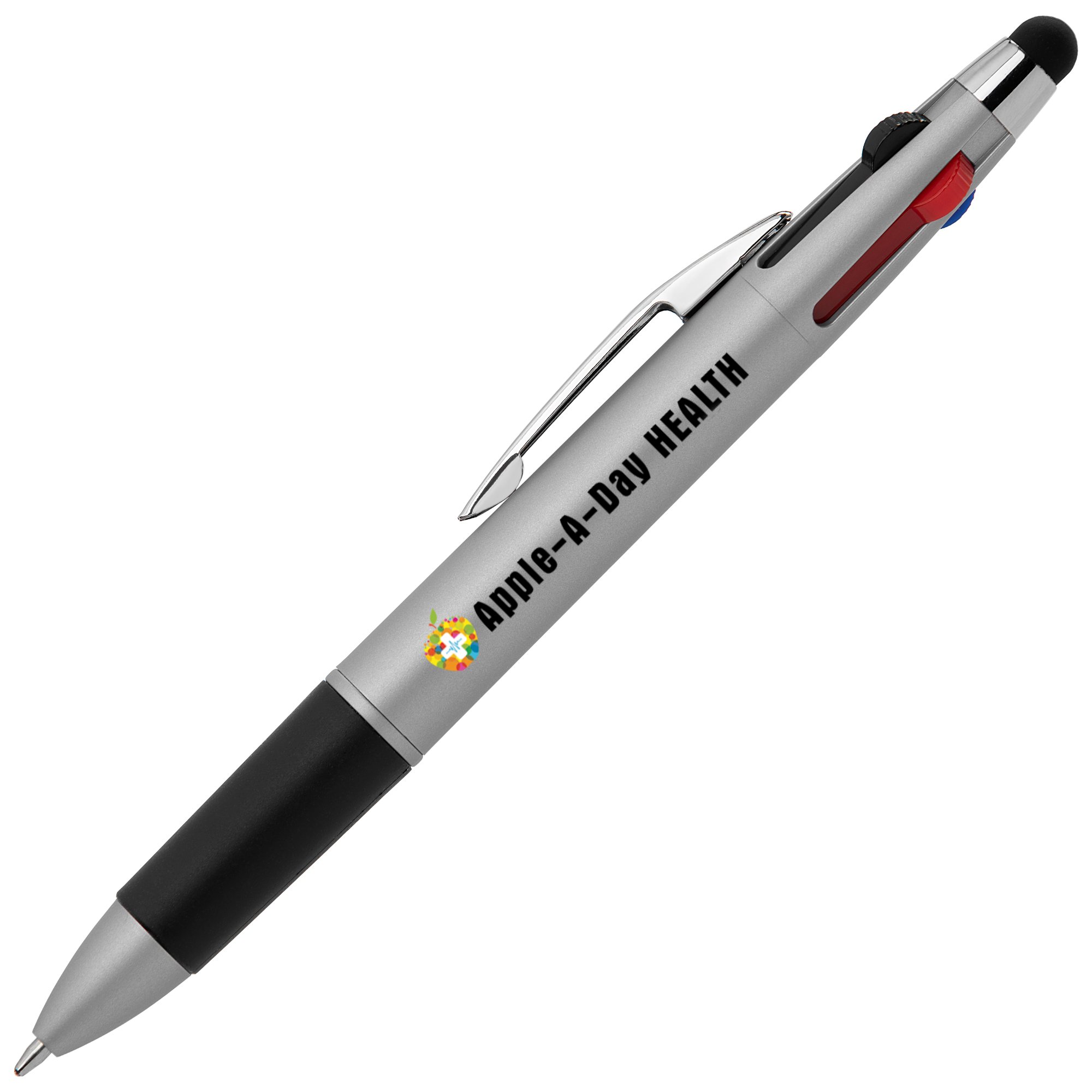 Stylo Mineral Soft Touch Lucina 4 couleurs avec stylus Publicitaire ...
