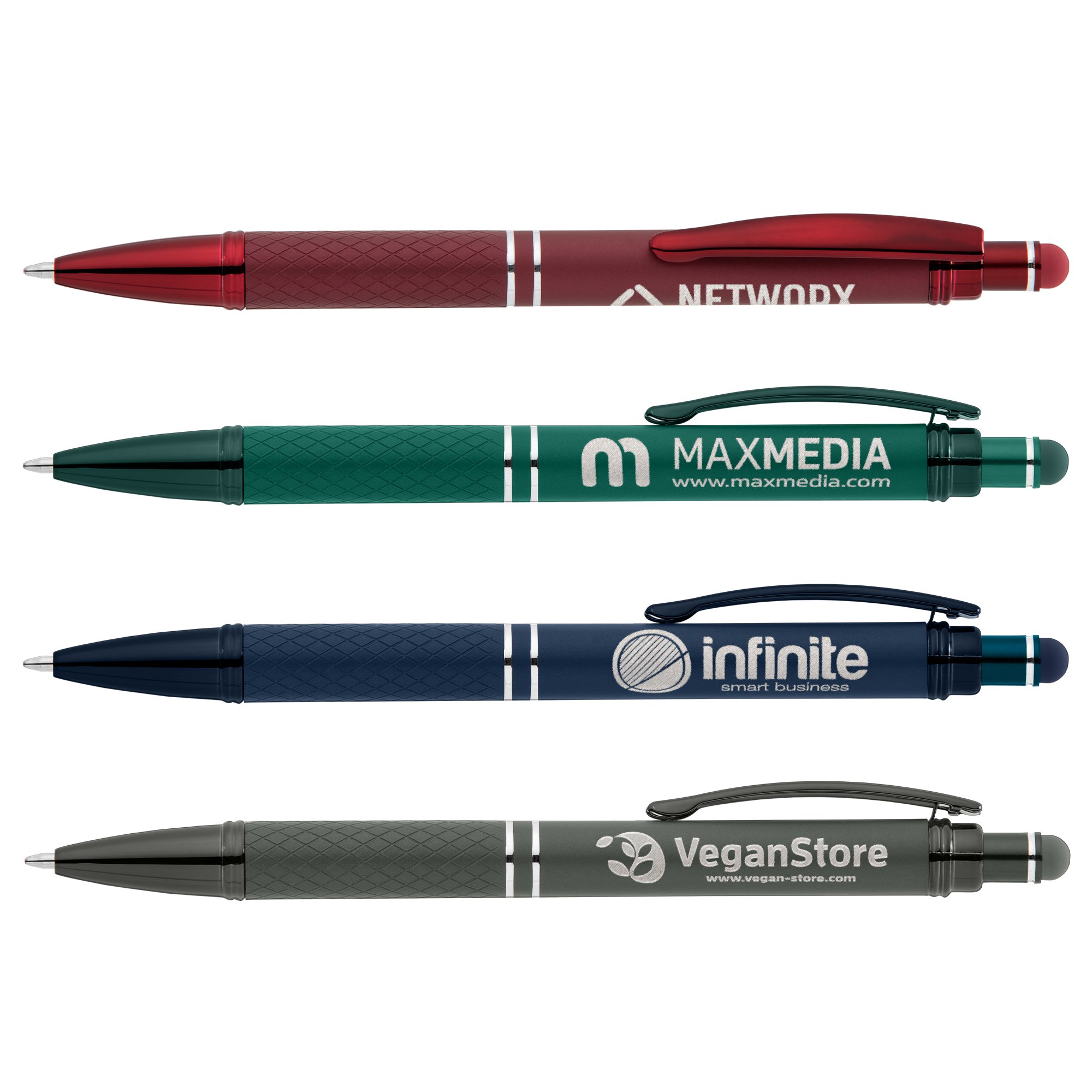 10 Stück Motivations-Stifte Mit Stylus – Metall, Schwarze Tinte, Mit Inspirierenden Sprüchen, Für Handy & Papier