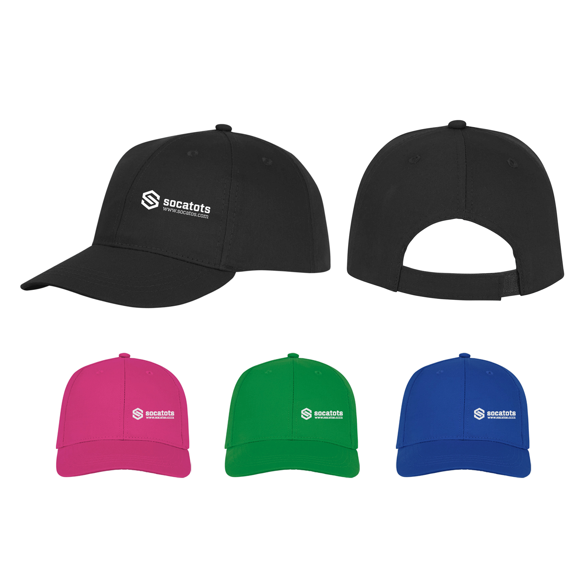 Bullet Ares 6-Panel Cap – Solid Black, One Size Fits Most – Structured, Breathable Cotton Twill Snapback - View #6