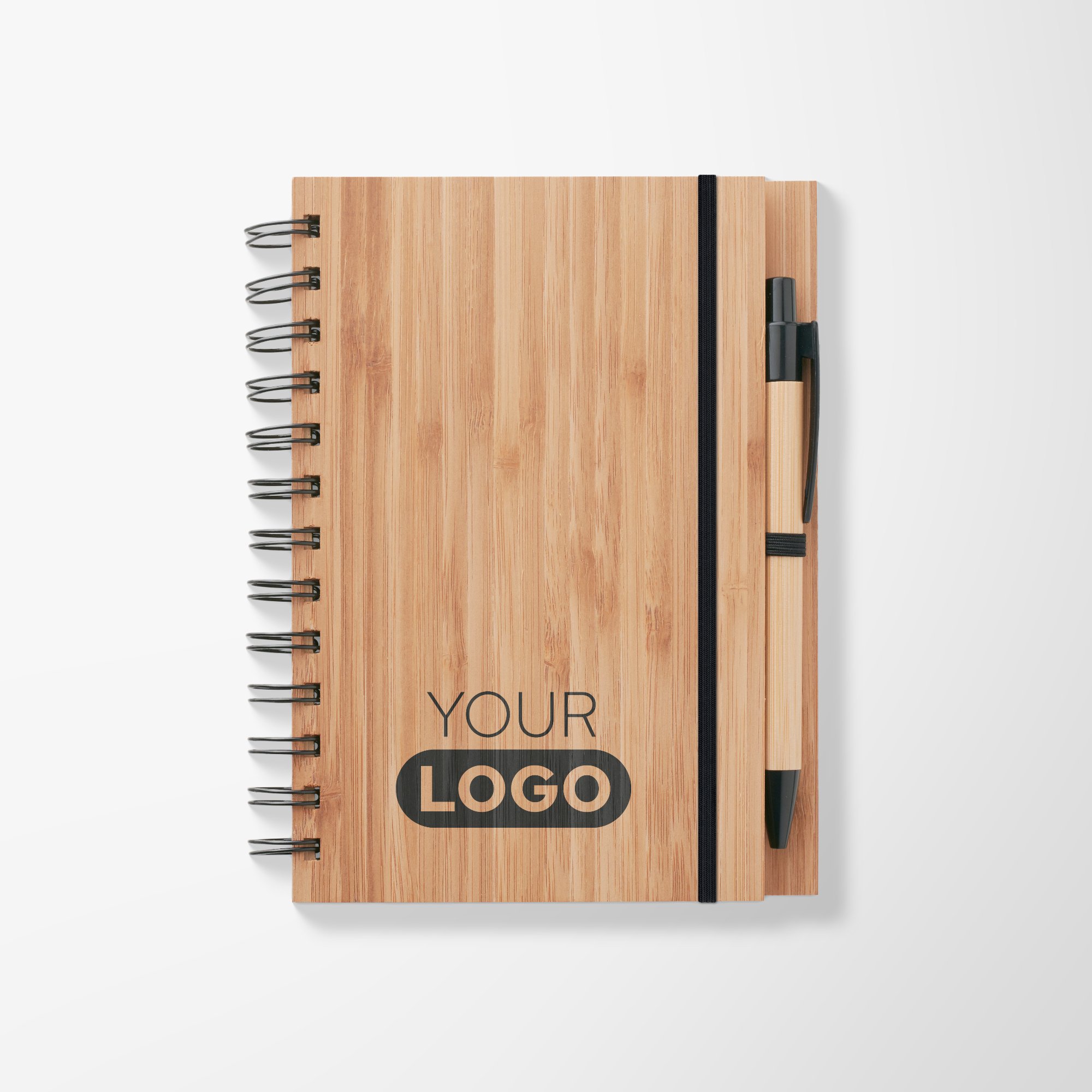 Promotional Bamboo notebook with pen with Logo | Pens.com