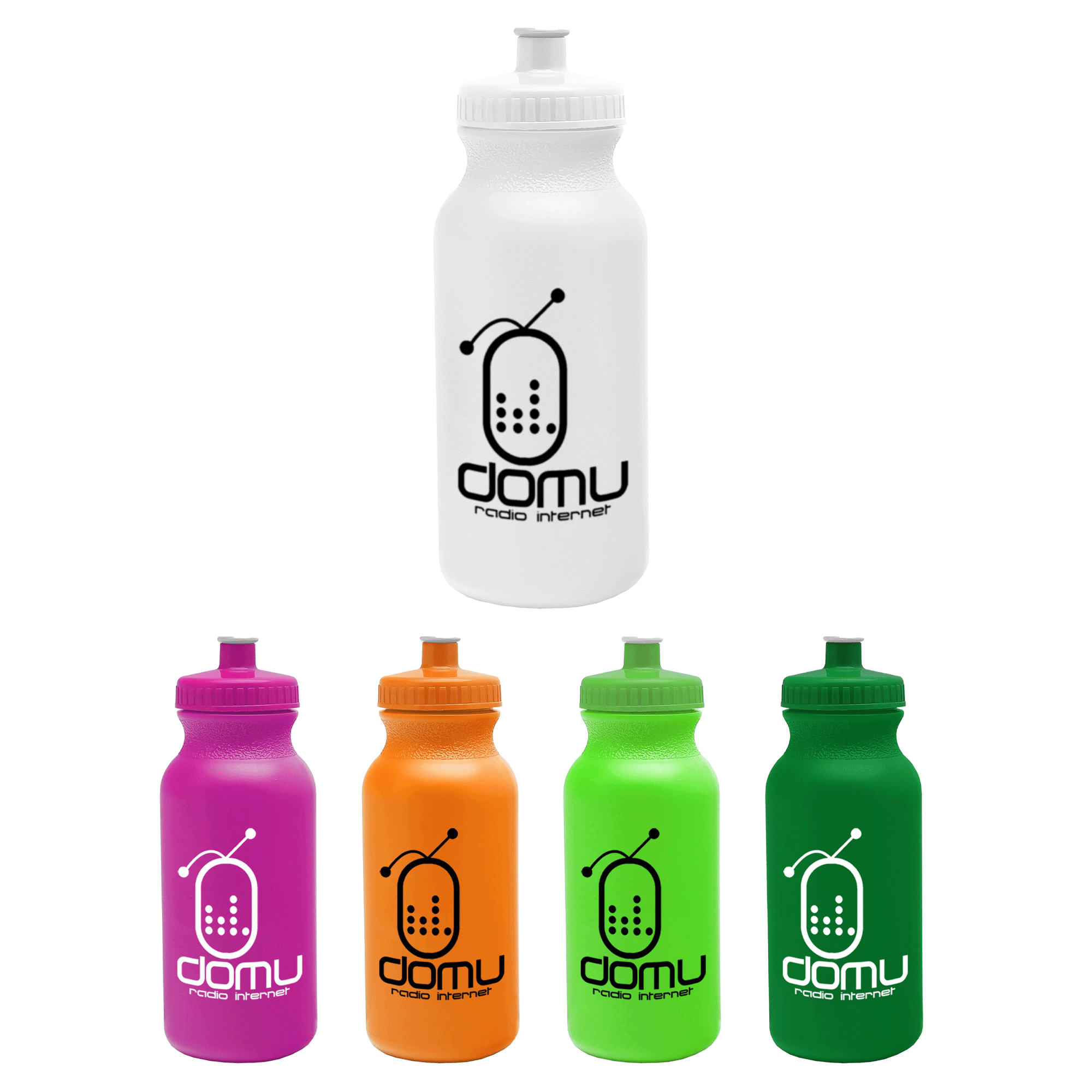 Custom 19 oz. Plastic Sports Water Bottles with Straw