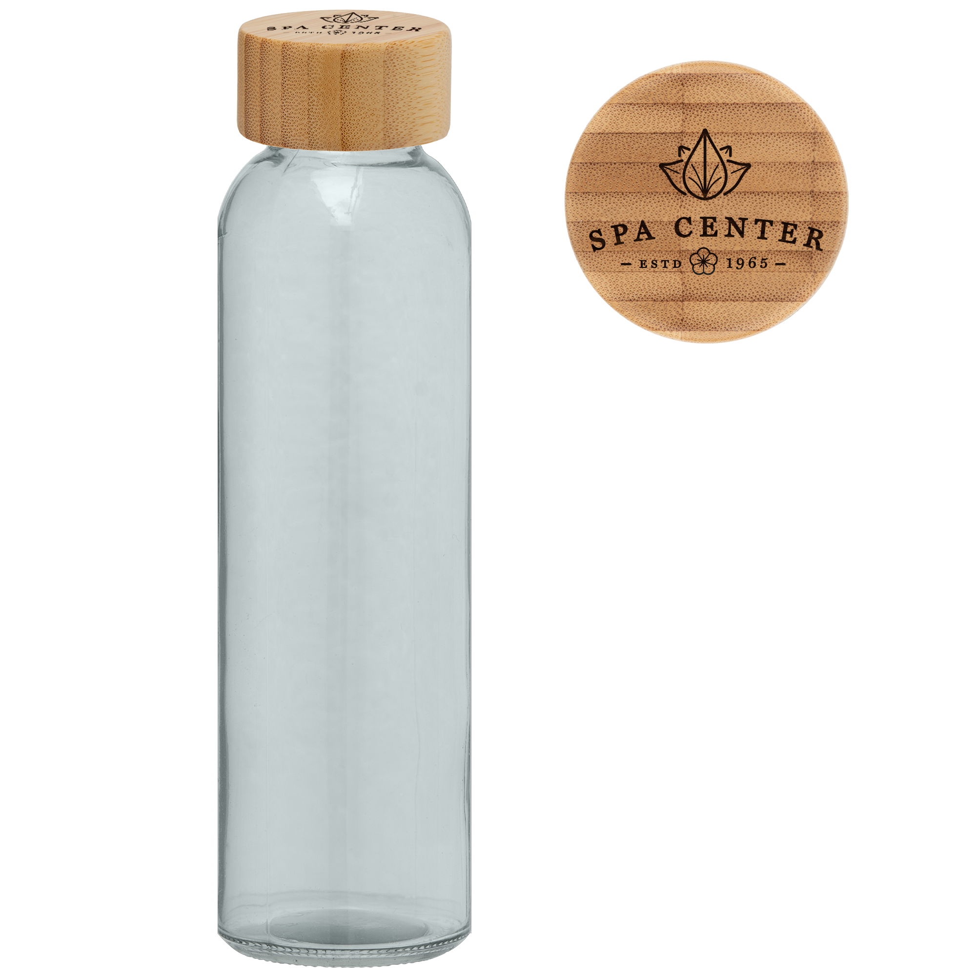 20 oz. Brooke Frosted Glass Bottle - Engraved Lid
