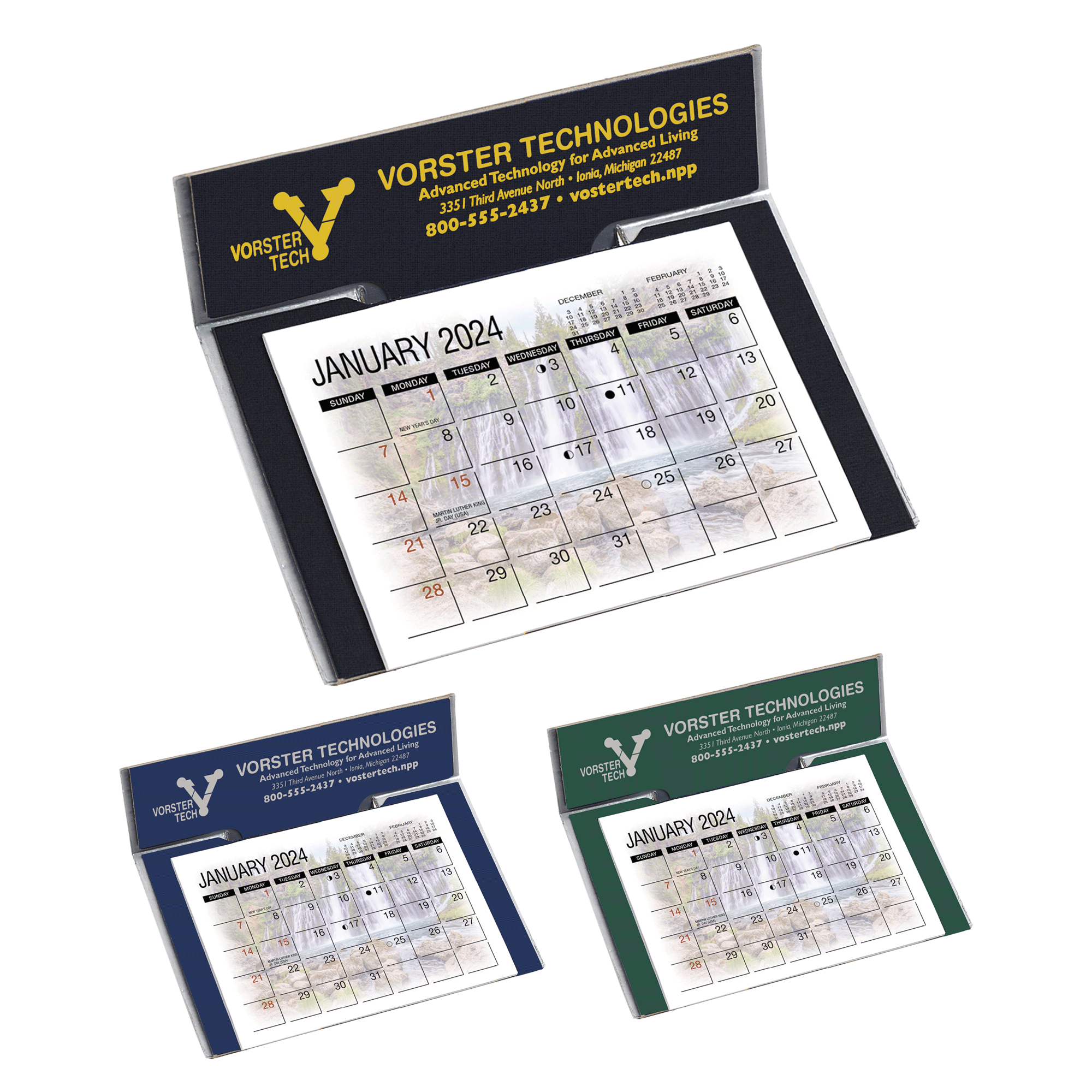 Custom 2024 Window Desk Calendar with Thermometer - Progress