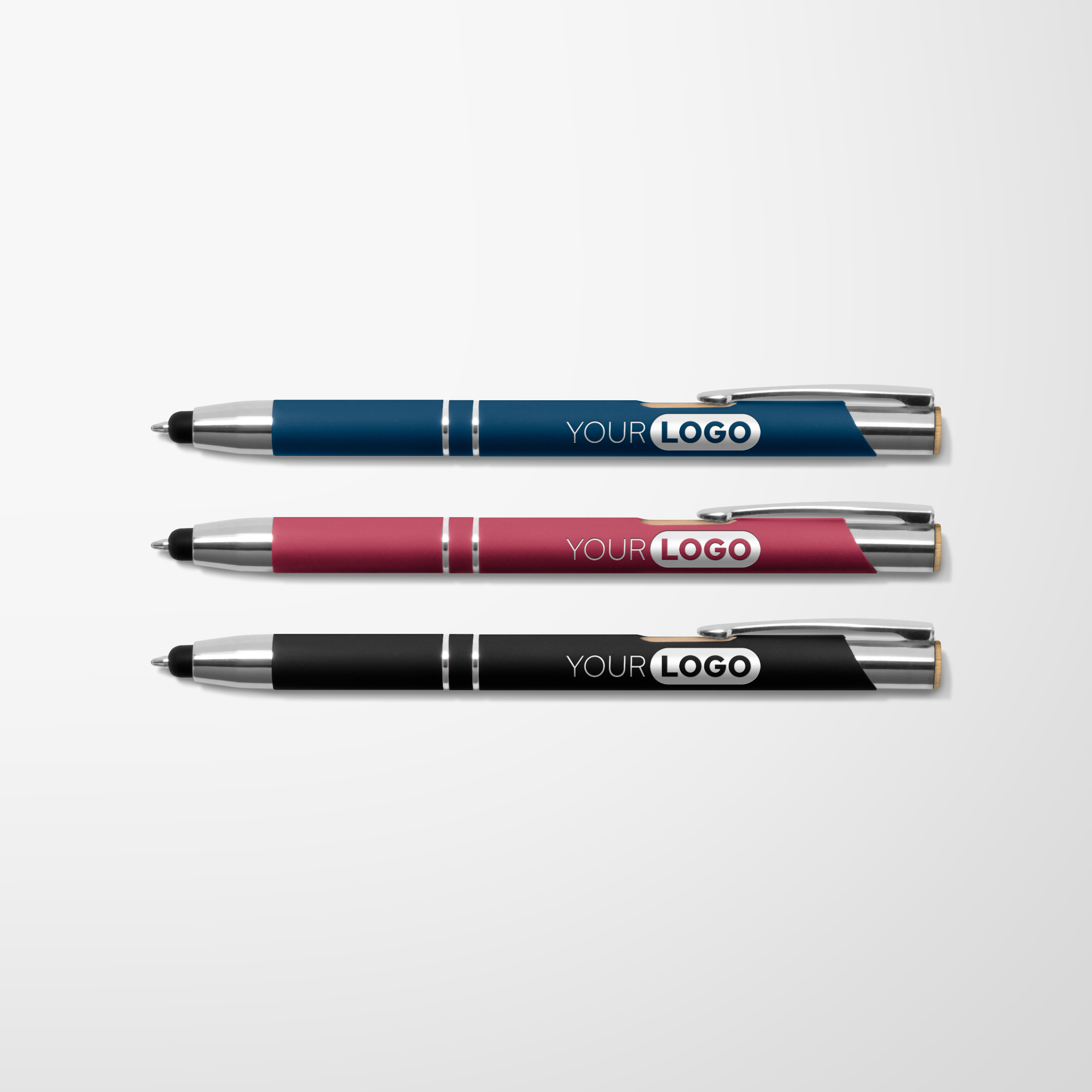 Personalisierte Stifte Mit Gravur – Kugelschreiber & Stylus In Einem – 10er Set Mit Logo Oder Namen