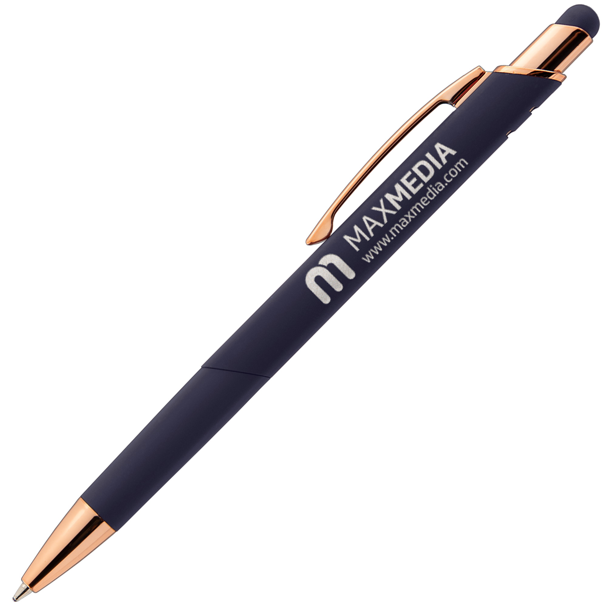 Personalise Engraved Square Daria Pen with Rose Gold Trim with Text