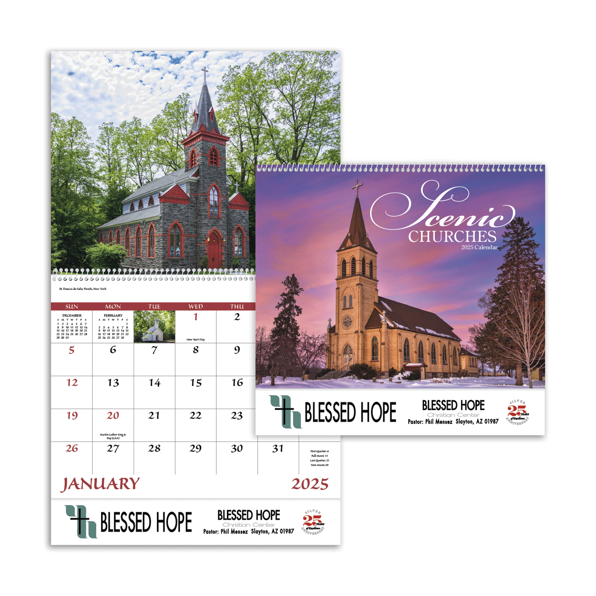 Custom GoodValue™ Scenic Churches Calendar (Spiral) | Pens.com