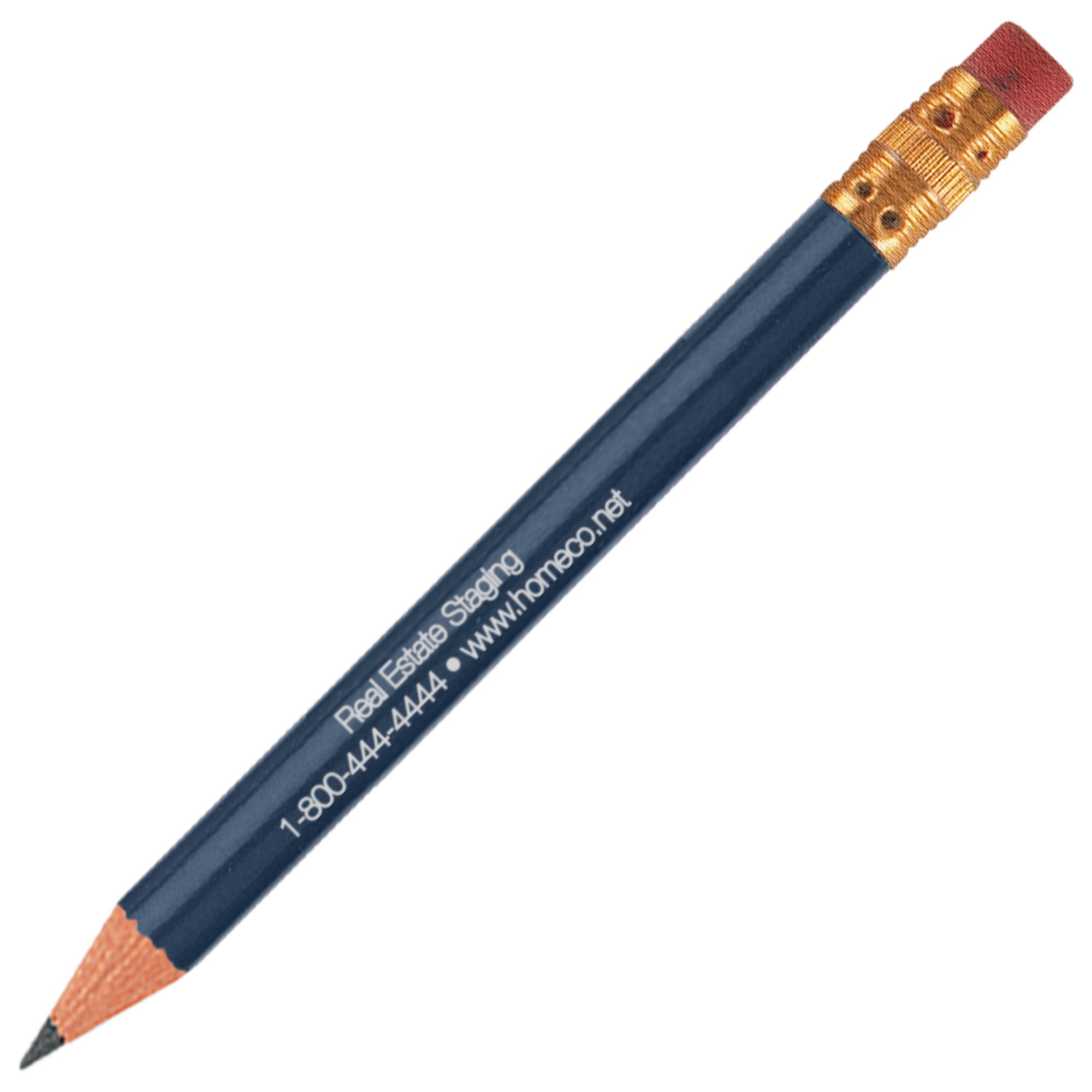 Custom Round Golf Pencil with Eraser