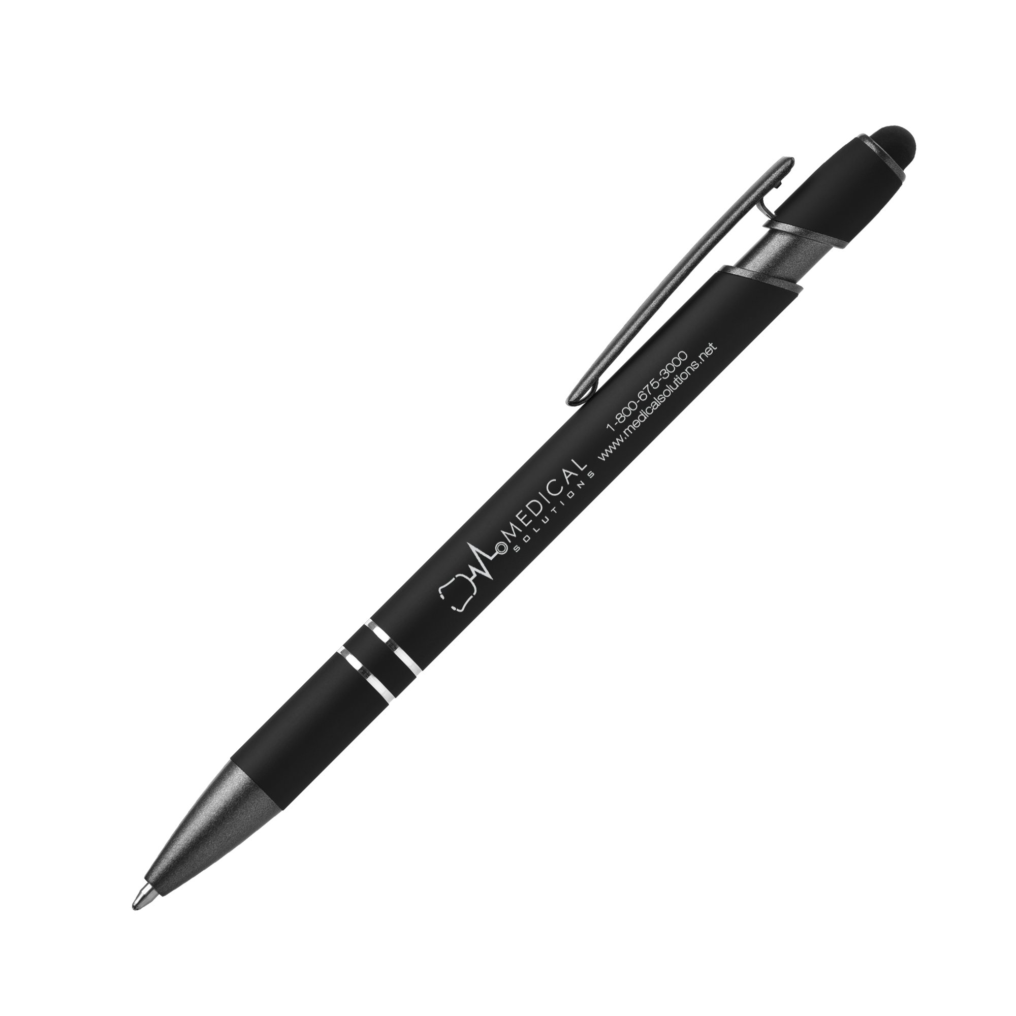 Custom Engraved Alpha Stylus Pen with Gunmetal Trim | National Pen