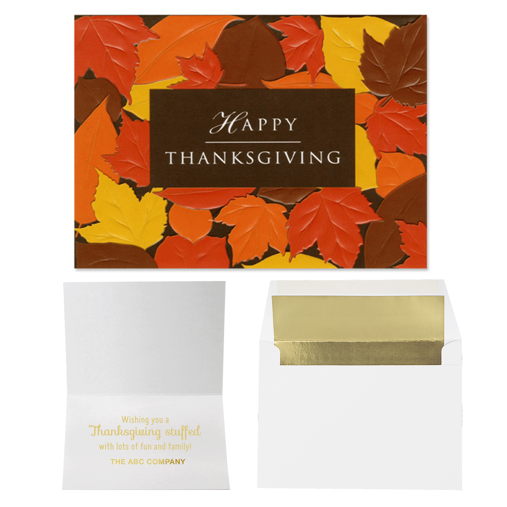 Custom 5''x7'' Happy Thanksgiving Leaves Greeting Card | Pens.com