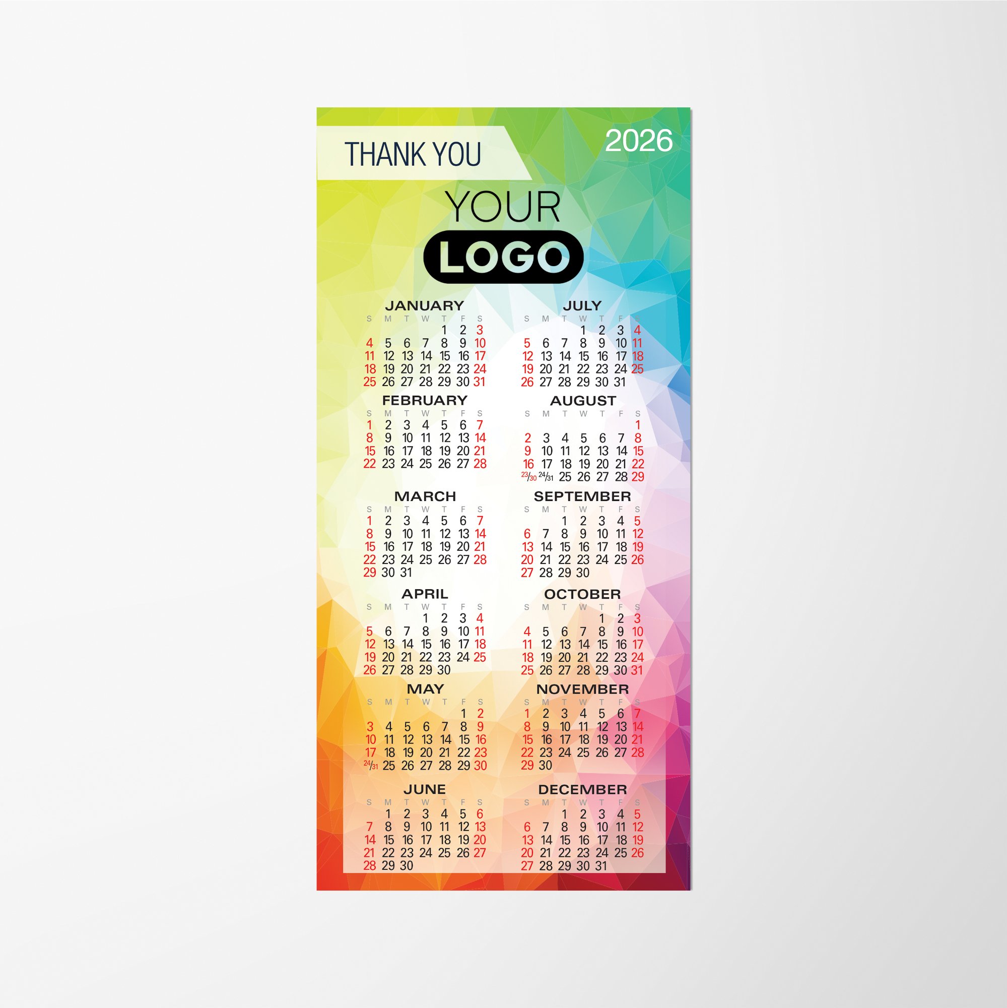 Custom Design Wrap Envelope-Size Magnetic Calendar | Pens.com