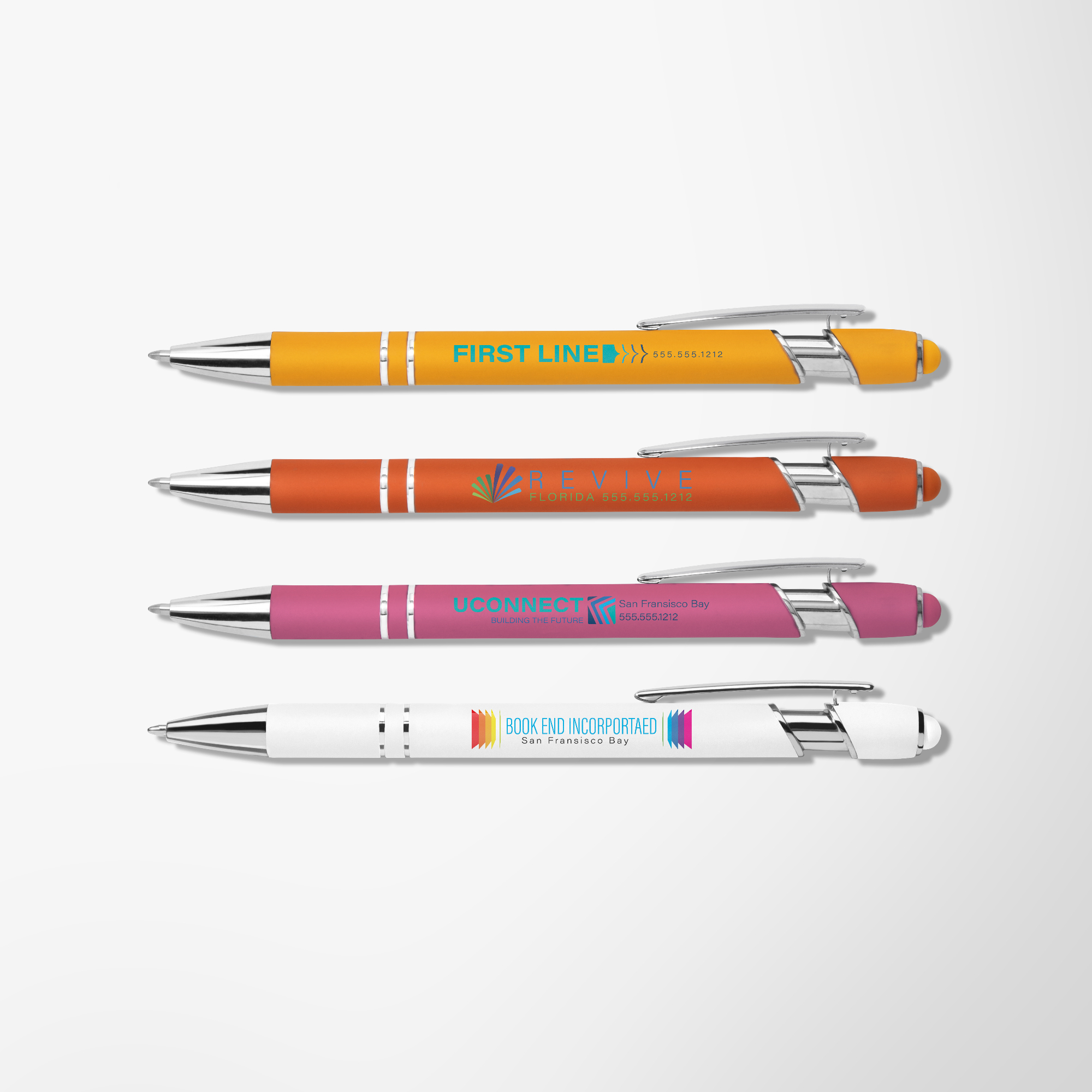 Custom Britebrand™ Bright Soft Touch Alpha Stylus Pen | Pens.com