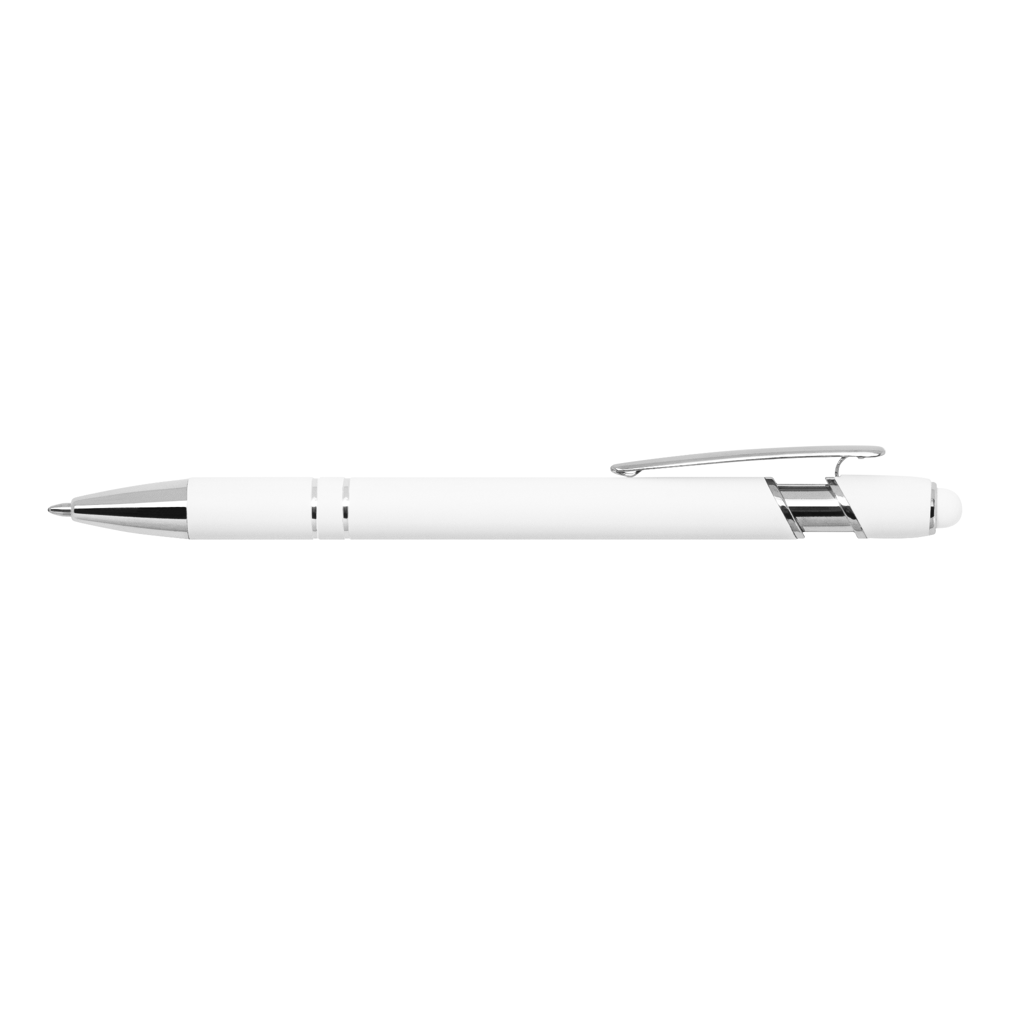 Ellipse Softy White Barrel Metal Pen w/ Stylus 18