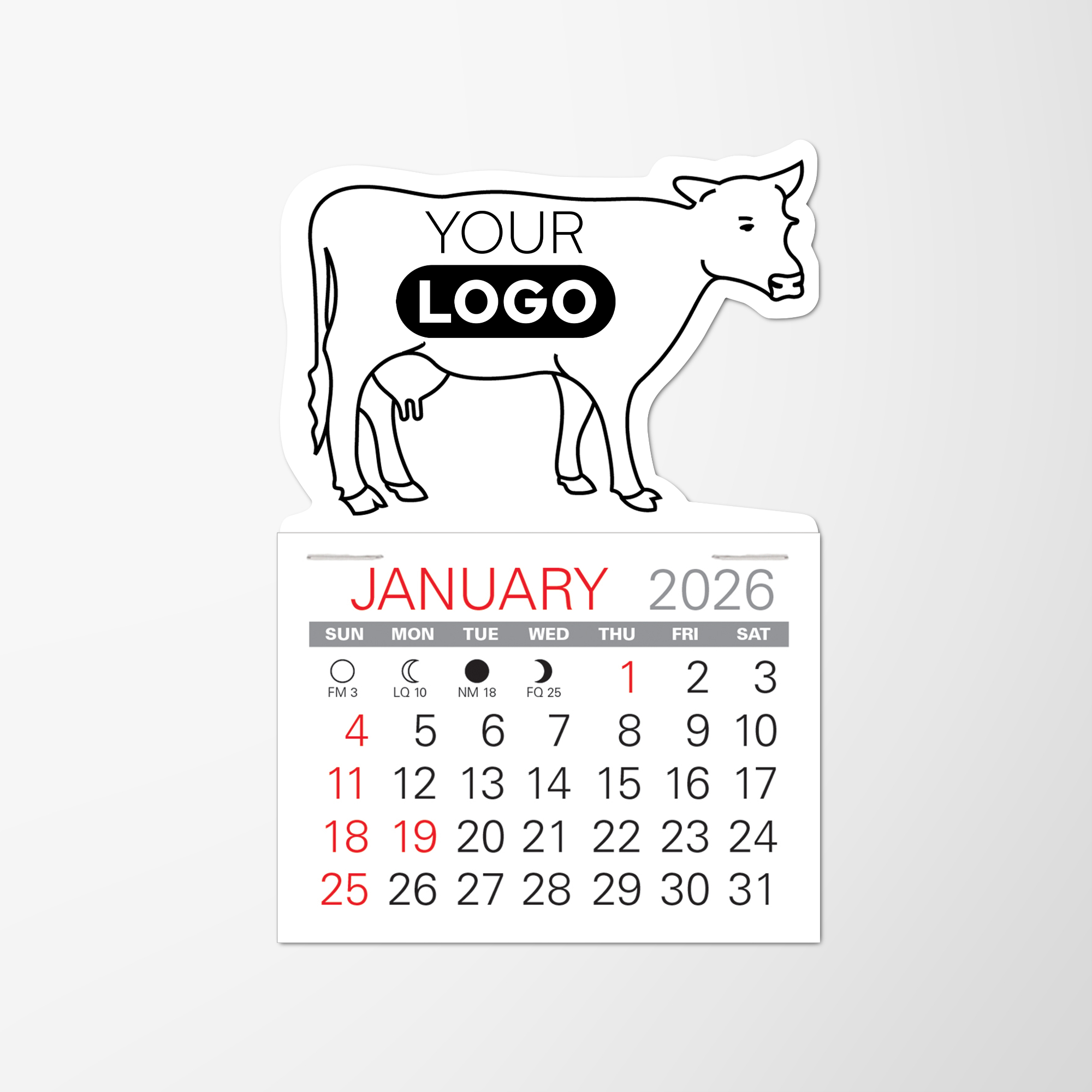 Custom Value Stick Calendar - Cow | Pens.com