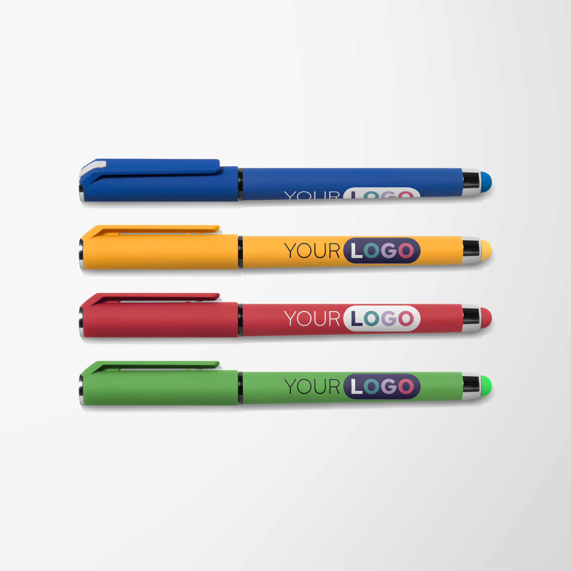 Promotional Full Colour Bright Recycled Hughes Stylus Pen with Logo ...