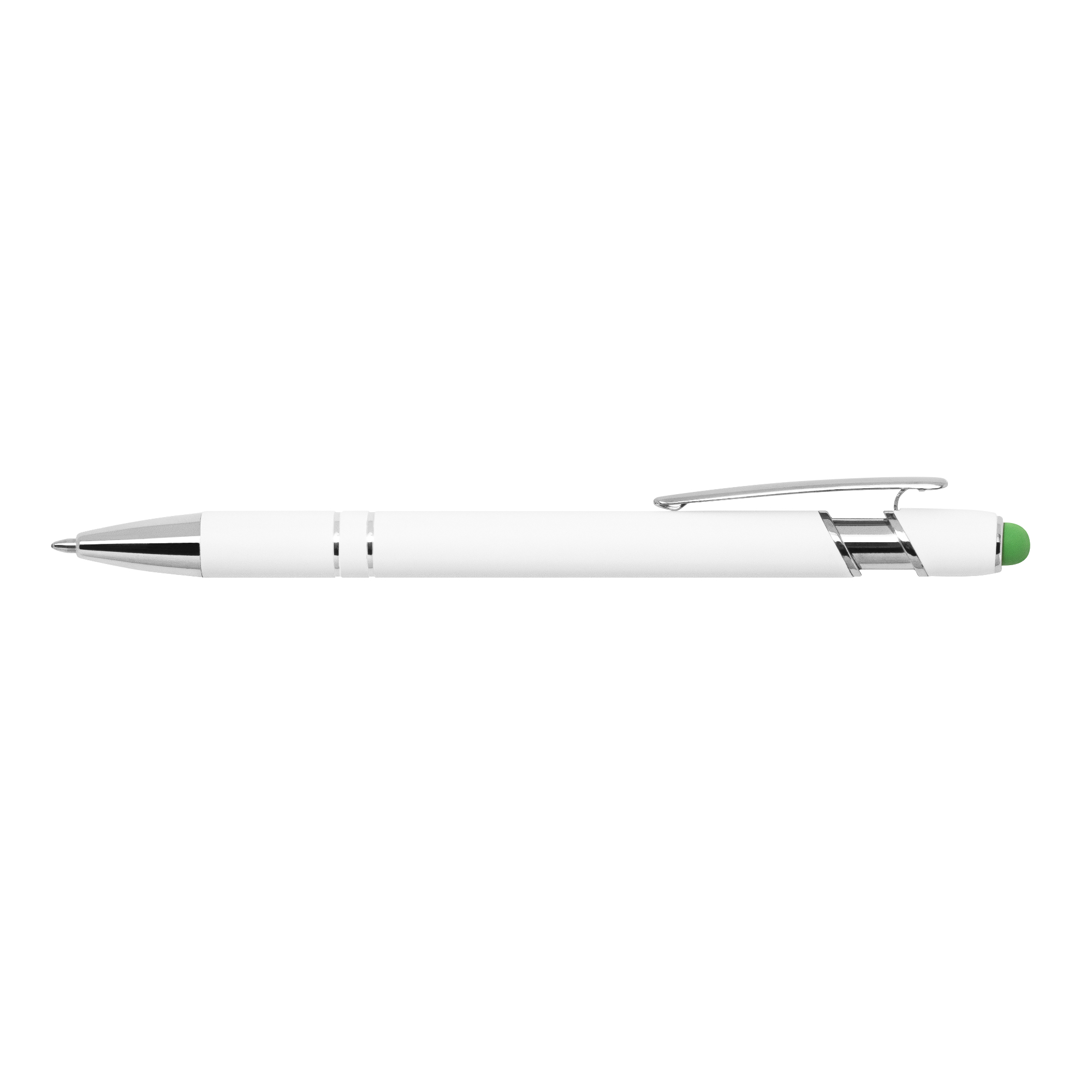 Ellipse Softy White Barrel Metal Pen w/ Stylus 3