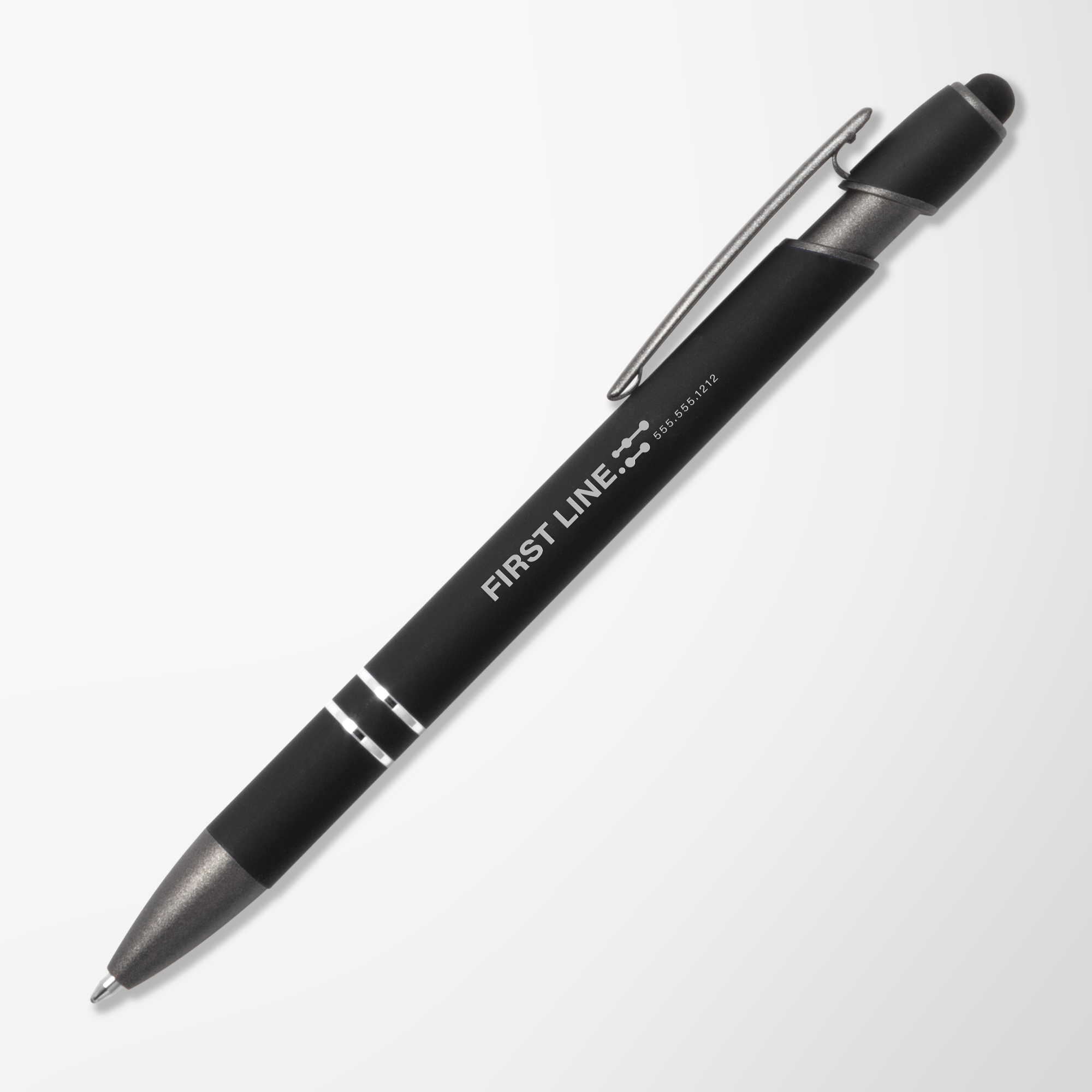 Custom Engraved Alpha Stylus Pen with Gunmetal Trim | Pens.com CA