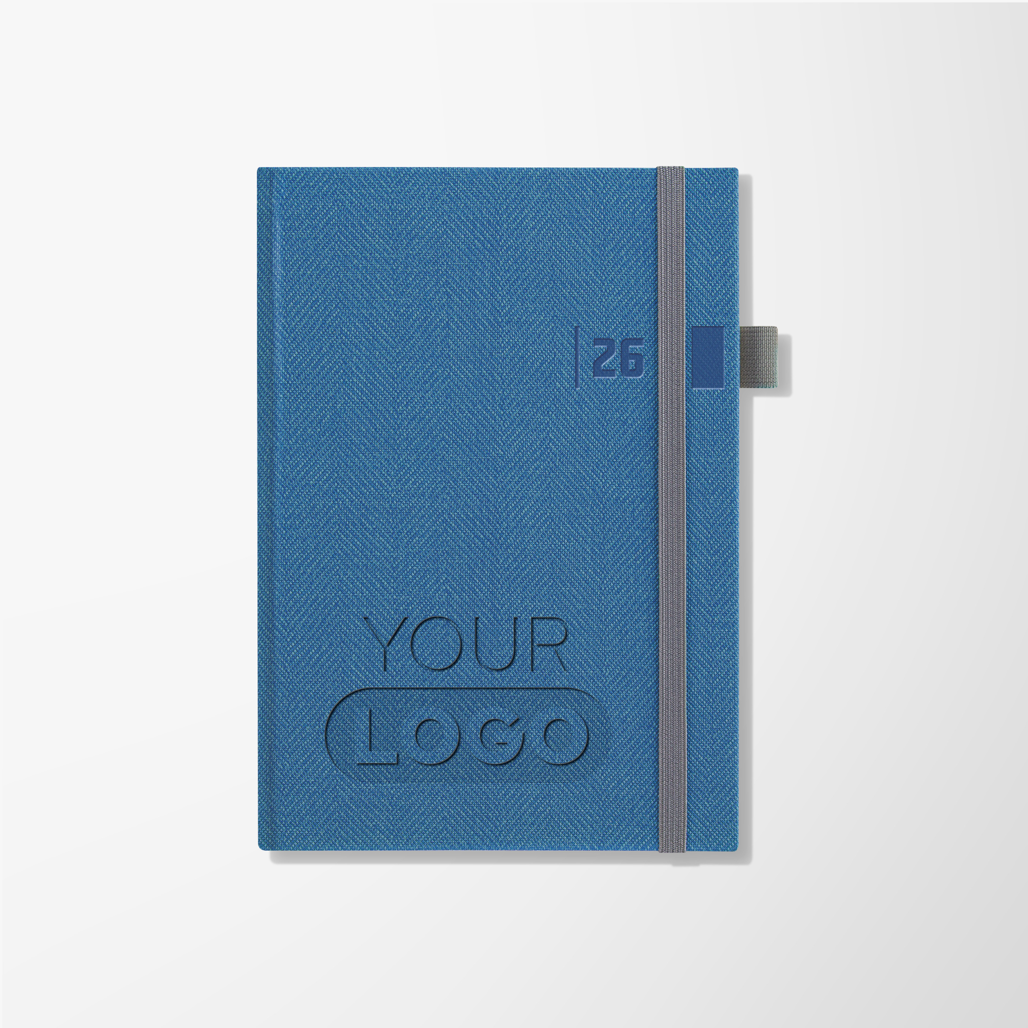 Promotional Debossed A5 Tweed Weekly Diary with Logo | Pens.com