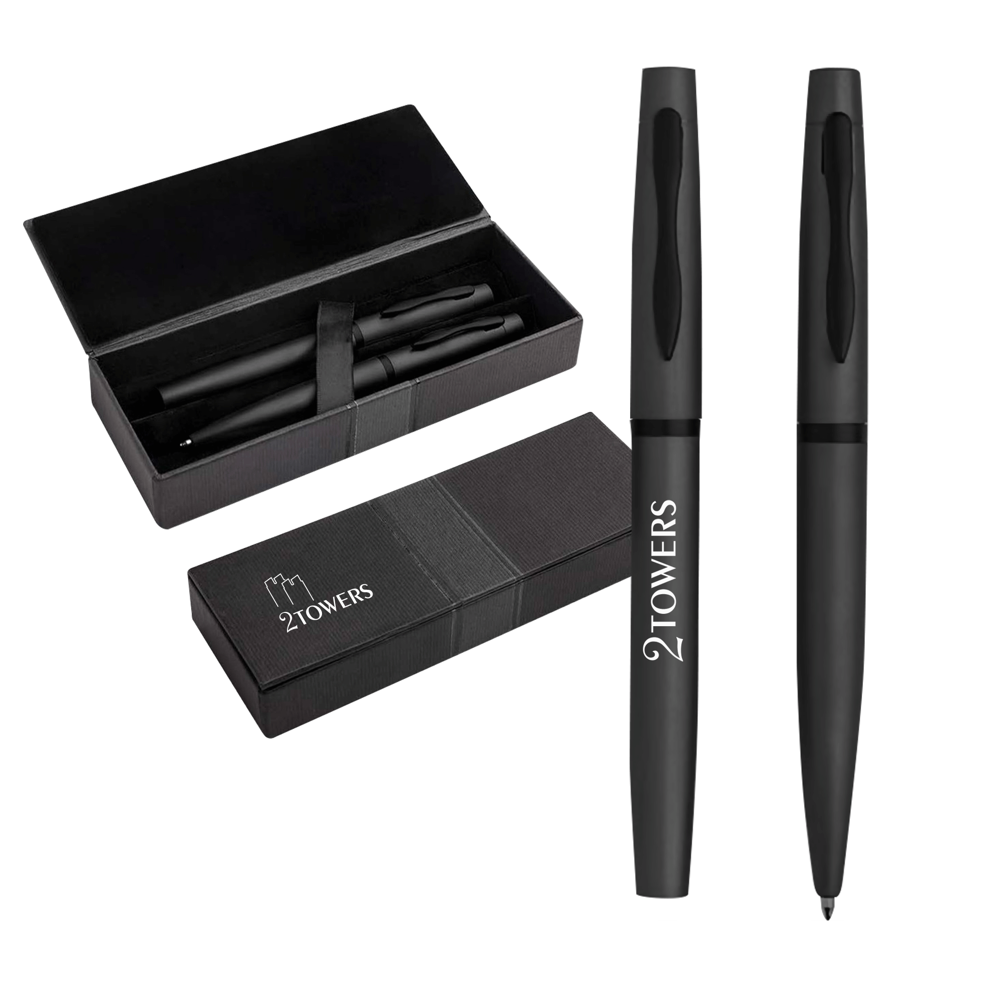 Promotional Mety Ballpoint & Rollerball Pen Set with Logo | Pens.com