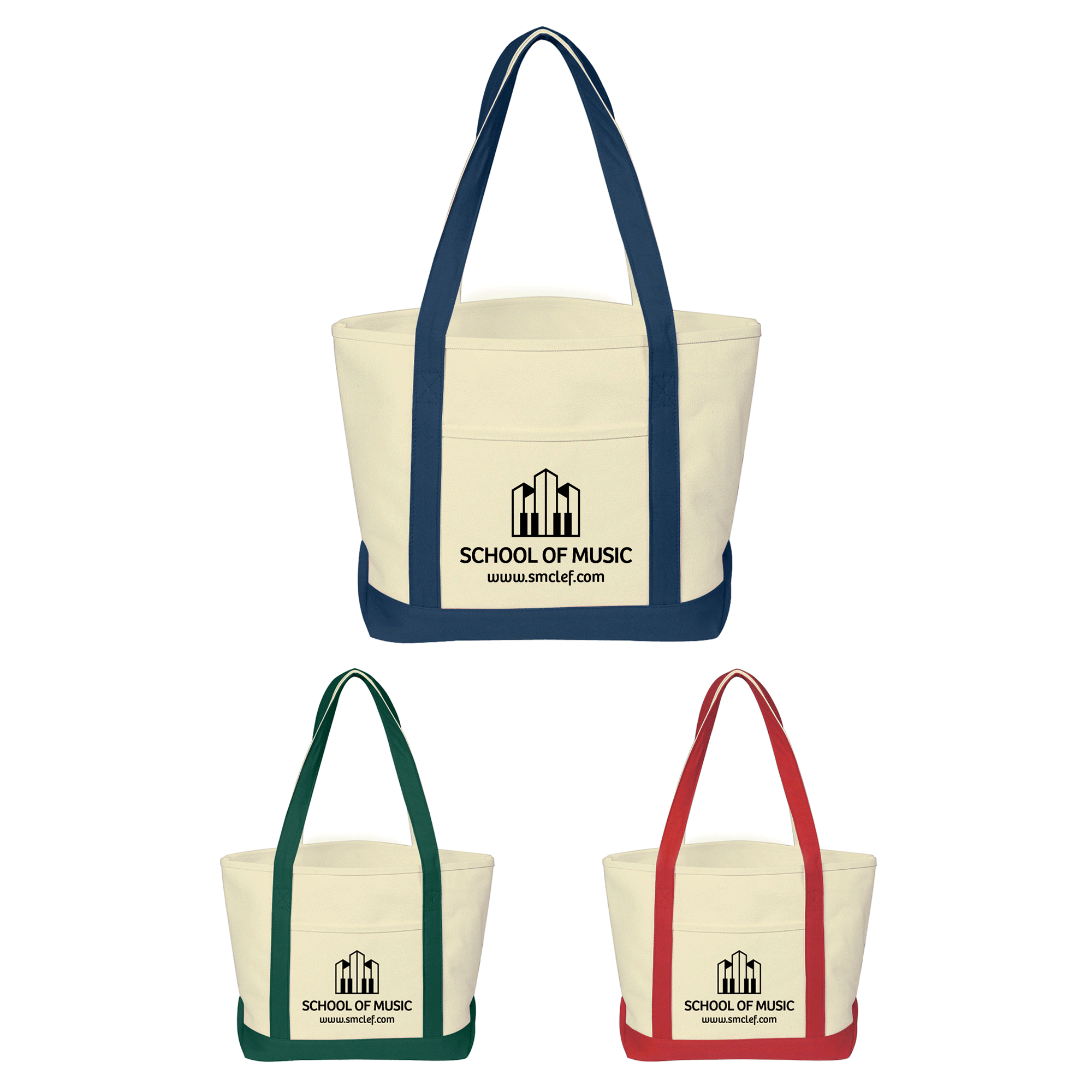 Reversible Cotton Canvas Blank Tote Bags Custom Shopping Bags Logo