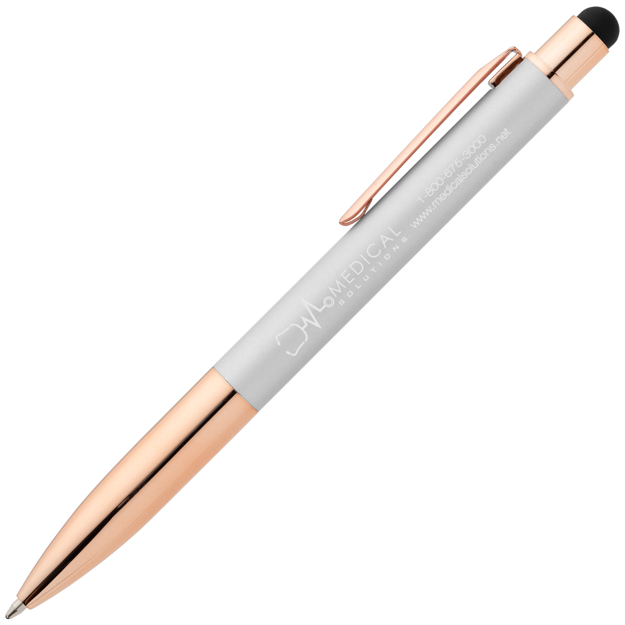 Rose Gold/grey/platinum Thin Rod Business Office Ballpoint Pen For