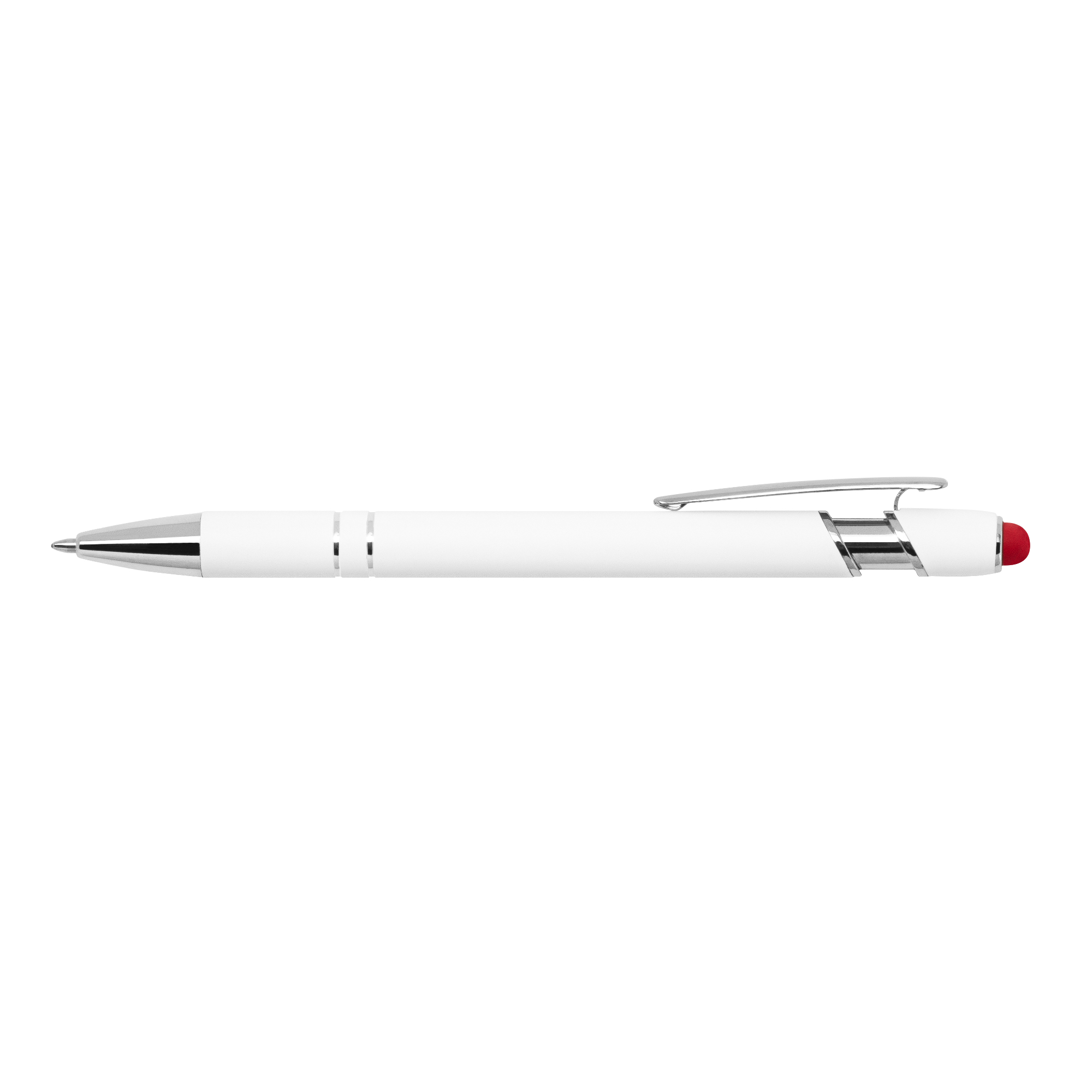 Ellipse Softy White Barrel Metal Pen w/ Stylus 17