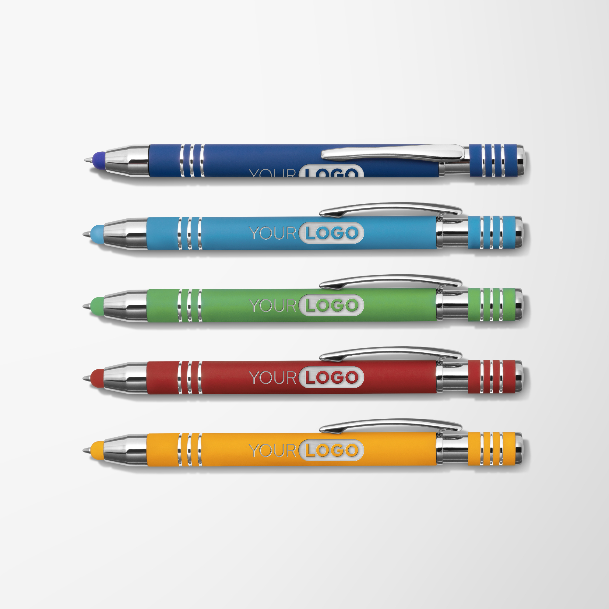 文房具・ステーショナリー maya Promotional Bright Engraved Soft Touch Maya Stylus Pen | Pens.com