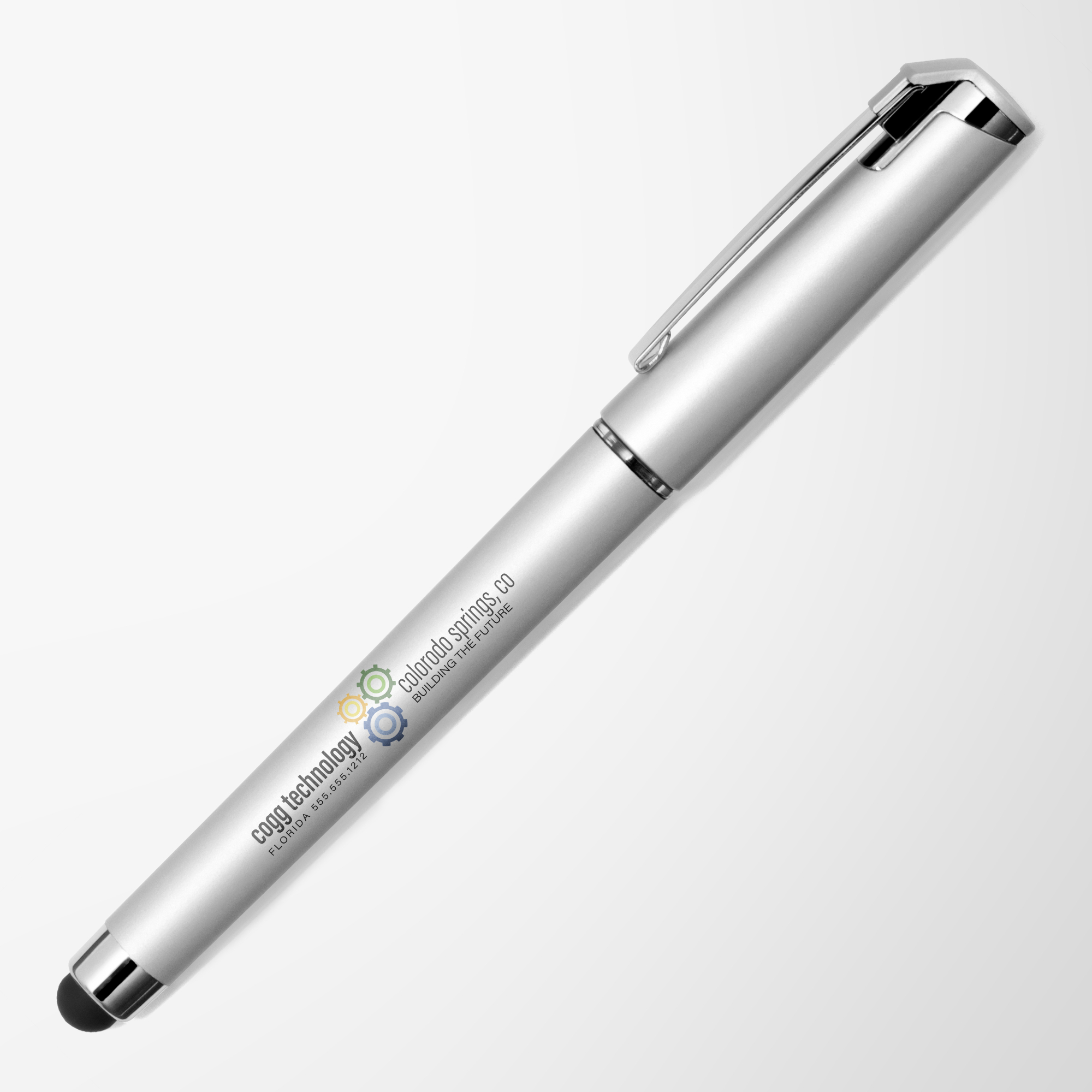 Islander Silver Gel Pen w/ Stylus - ColorJet - AFC-C
