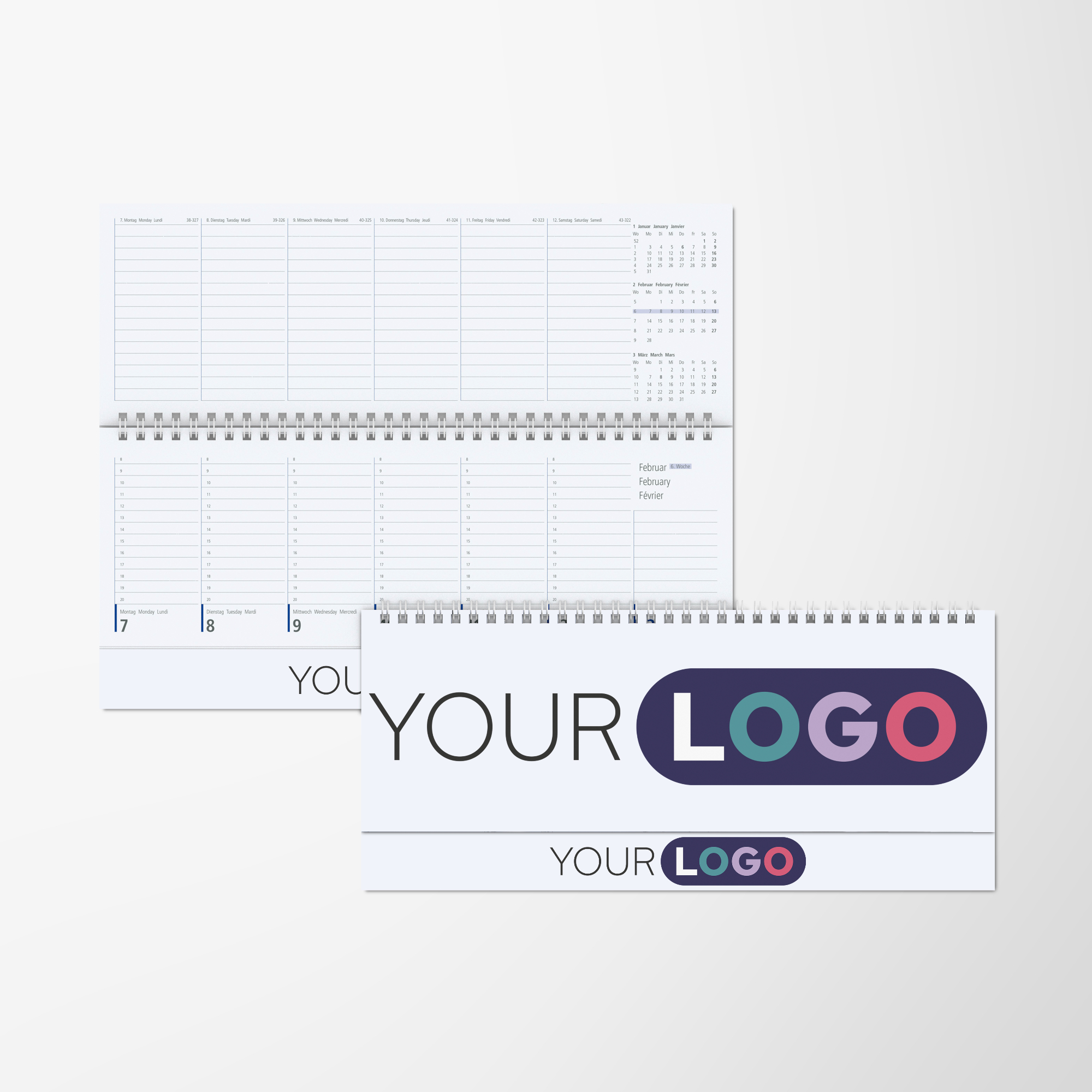 Promotional Full Colour Thrive Weekly Compact Desk Calendar with Logo ...
