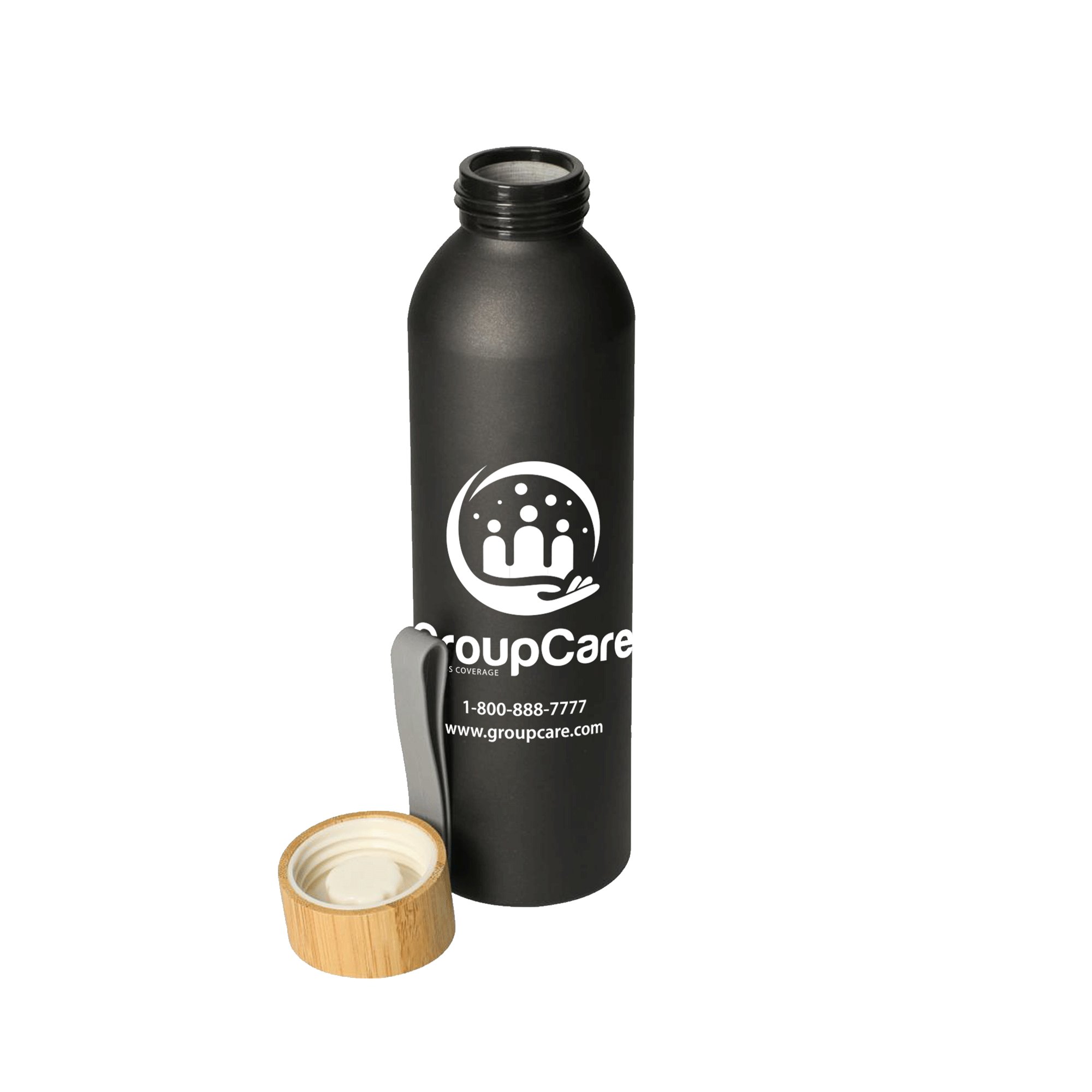 Promotional 600 ml Aluminium Bottle with Bamboo Lid with Logo | Pens.com