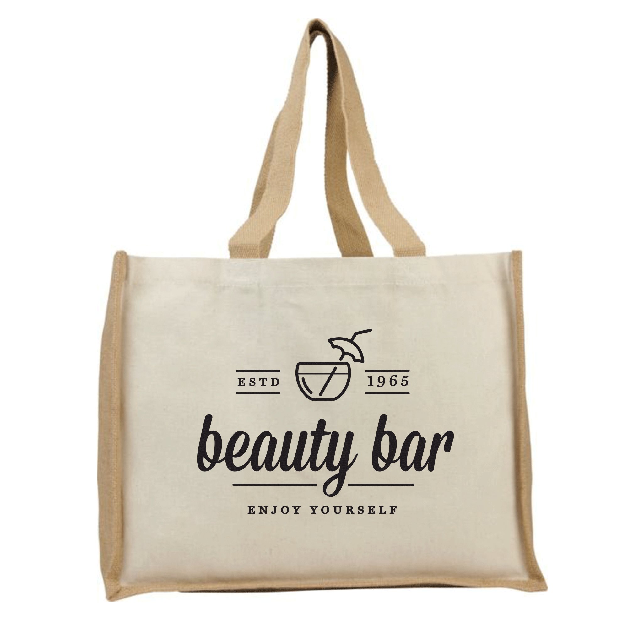 Promotional Varai 320 g/m² canvas and jute shopping tote bag with Logo ...