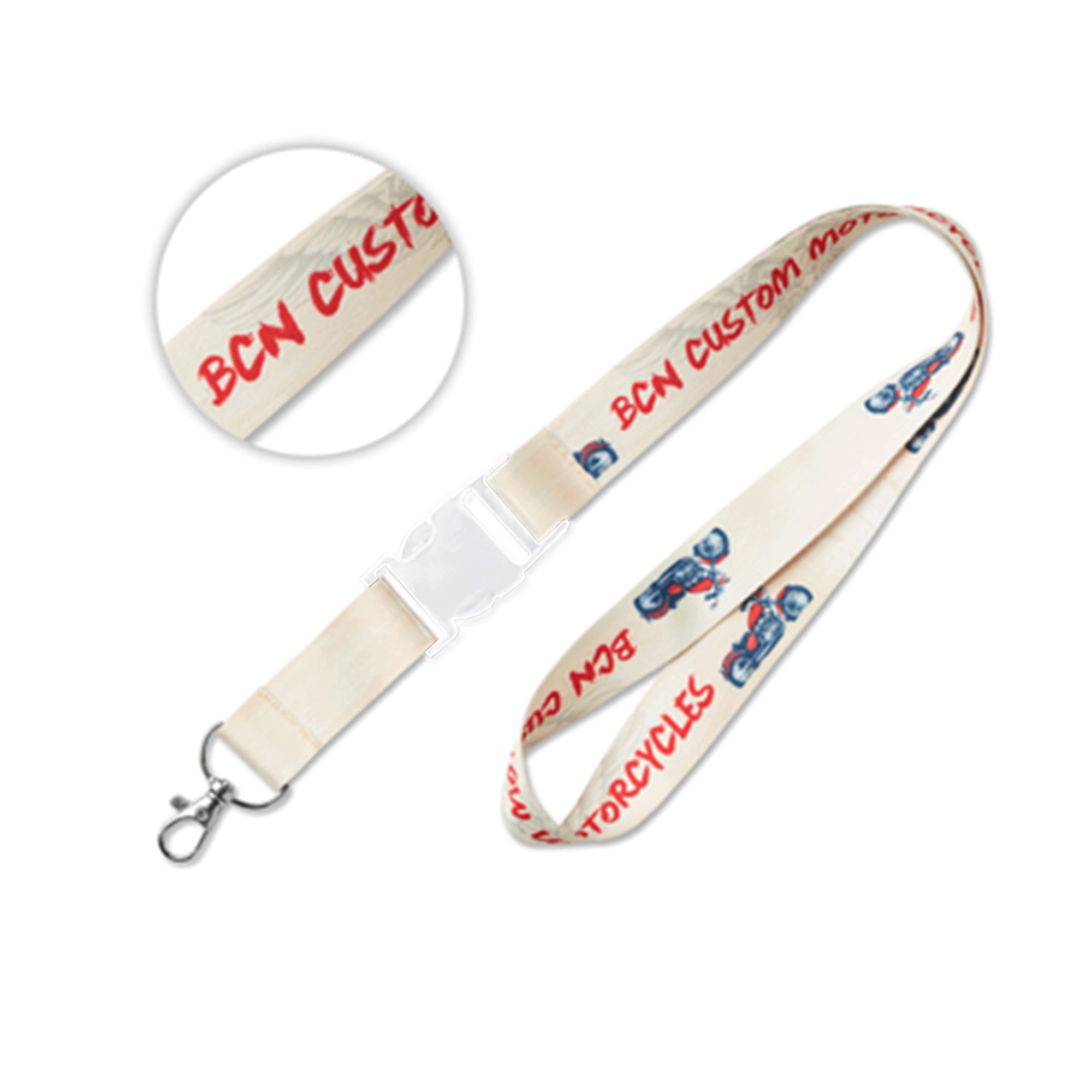 Lanyard 100% personalizado en sublimación con hebilla clic-clac