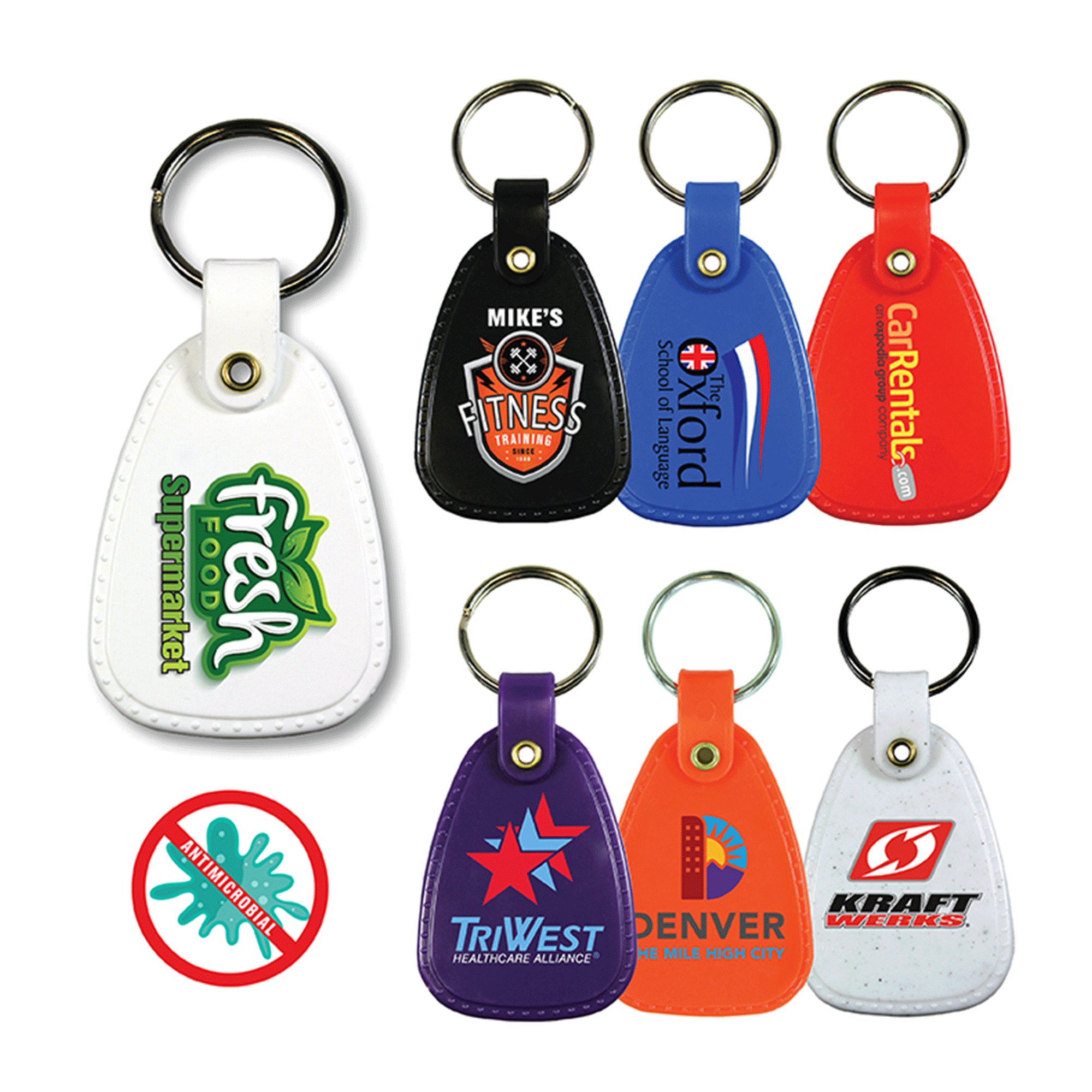 Discount Promos Tag Soft Plastic Keychains - 10 Pack - Small Key Tag Chain for Staying Organized - Rubber Key Ring Keychain Black, Women's