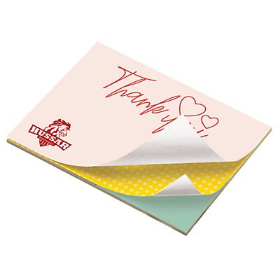 Full Color Souvenir Logo Sticky Notes - Heart - 25 Sheets